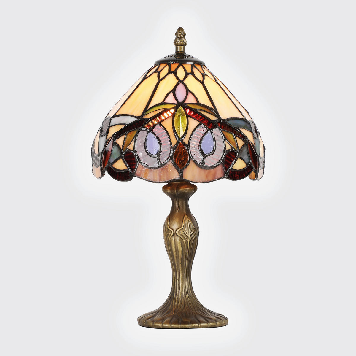 ASZTALI LÁMPA - barna/többszínű, Basics, üveg/fém (36/20/20cm)