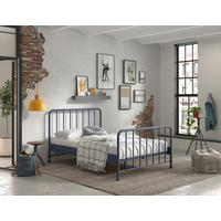 KINDER-/JUNIORBETT - Blau, ROMANTIK / LANDHAUS, Holz/Metall (140/200cm) - Vipack