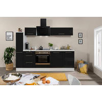 KÜCHENBLOCK 240 cm   in Schwarz, Weiß  - Alufarben/Schwarz, KONVENTIONELL, Holzwerkstoff (240cm) - Respekta