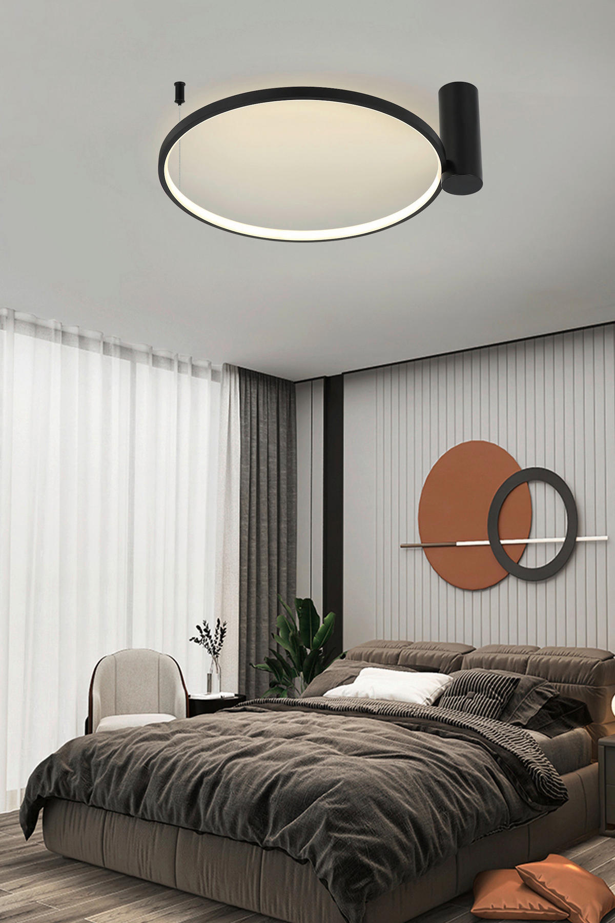 DECKENLEUCHTE Ring 16/60/60 cm  - Schwarz, Design, Metall (16/60/60cm)