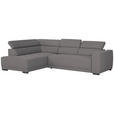 ECKSOFA Anthrazit Struktur  - Anthrazit/Schwarz, Design, Kunststoff/Textil (205/284cm) - Xora