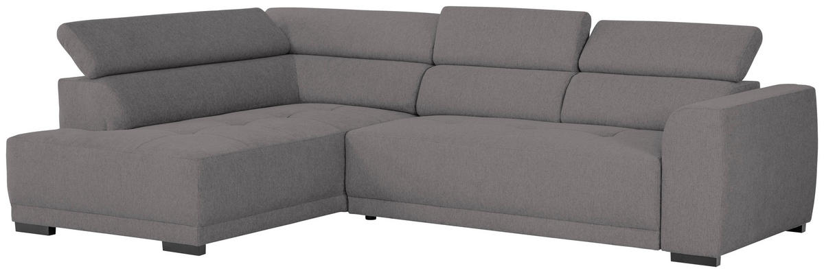 ECKSOFA in Struktur Anthrazit  - Anthrazit/Schwarz, Design, Kunststoff/Textil (205/284cm) - MID.YOU