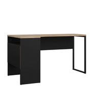 SCHREIBTISCH 145,1/81,1/76,8 cm  in Schwarz, Eichefarben  - Eichefarben/Schwarz, MODERN, Holzwerkstoff/Metall (145,1/81,1/76,8cm) - MID.YOU