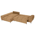 ECKSOFA in Flachgewebe Cognac  - Cognac/Schwarz, KONVENTIONELL, Textil/Metall (180/295cm) - Carryhome