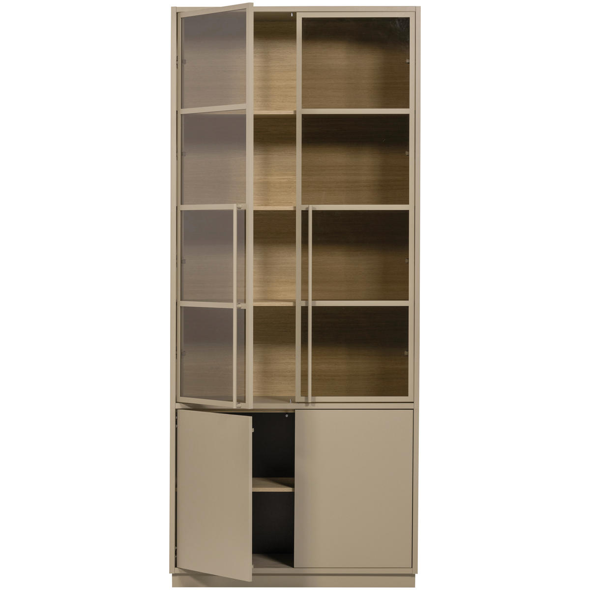 REGAL  101/236/40 cm Schlammfarben  - Schlammfarben, Design, Glas/Holz (101/236/40cm) - Livetastic
