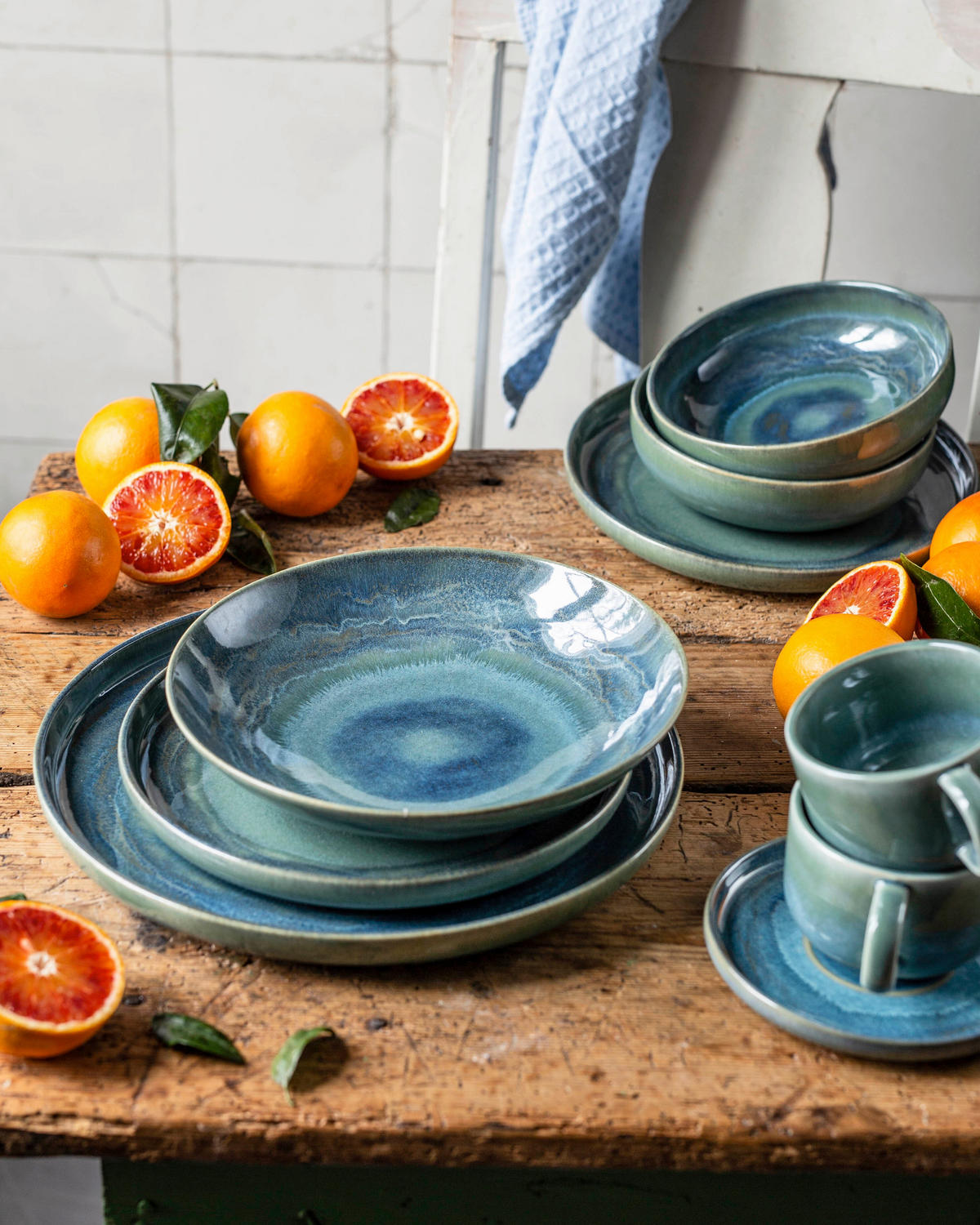 SNACKSCHALENSET TIEFER SEE   - Blau/Grün, Basics, Keramik (12,3/4,7cm) - Gipfelstück