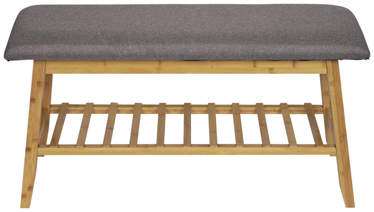 KLOP S PROSTOROM ZA ČEVLJE siva, naravne barve - siva/naravne barve, Basics, tekstil/les (90/45/30cm) - Carryhome