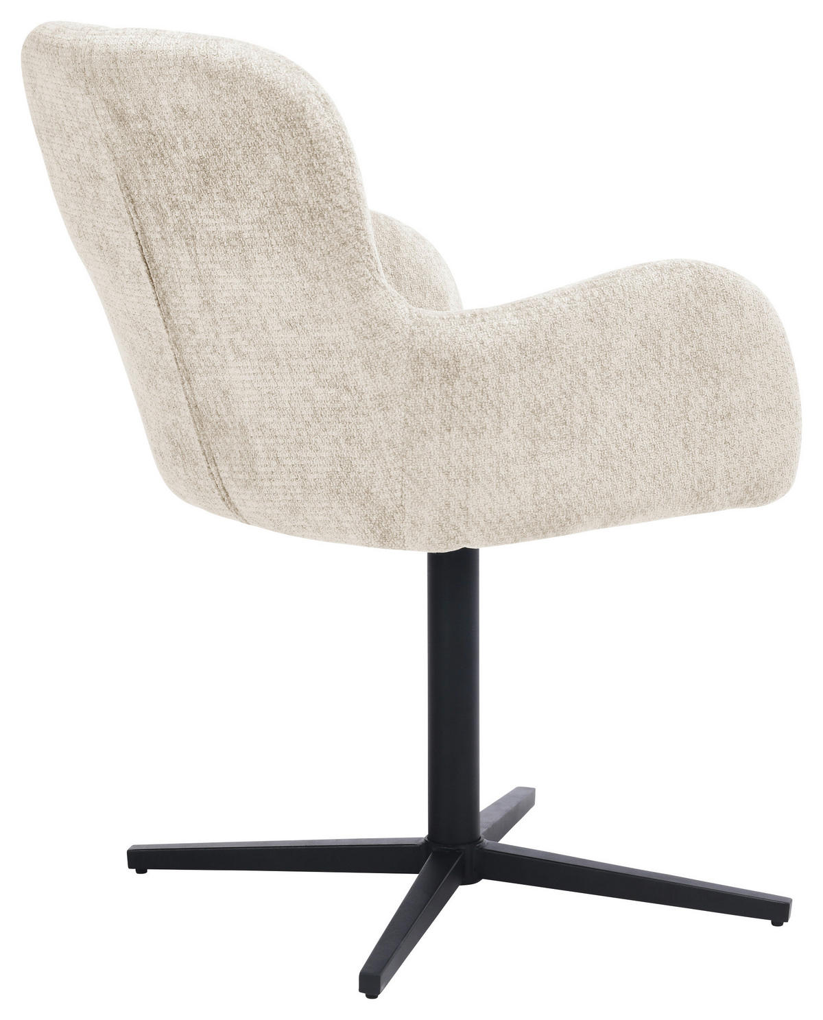 ARMLEHNSTUHL  in Eisen Chenille  - Beige/Schwarz, MODERN, Holz/Textil (57/85/63cm) - Livetastic