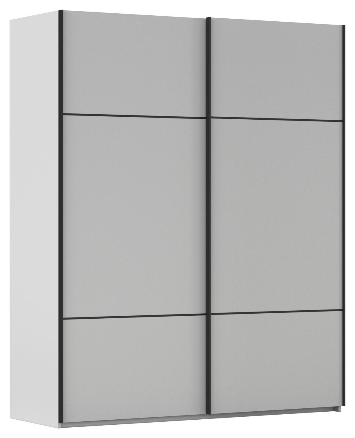 SCHWEBETÜRENSCHRANK in Grau  - Schwarz/Grau, Konventionell, Holzwerkstoff/Metall (162/223/68cm) - Novel