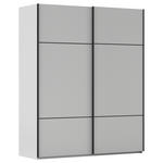 SCHWEBETÜRENSCHRANK 162/223/68 cm 2-türig Grau  - Schwarz/Grau, KONVENTIONELL, Holzwerkstoff/Metall (162/223/68cm) - Novel