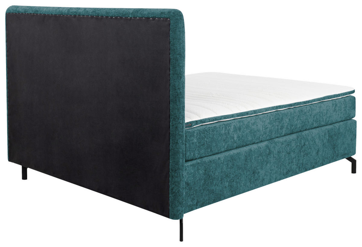 BOXSPRINGBETT 180/200 cm  in Petrol  - Petrol/Schwarz, Design, Textil/Metall (180/200cm) - Esposa