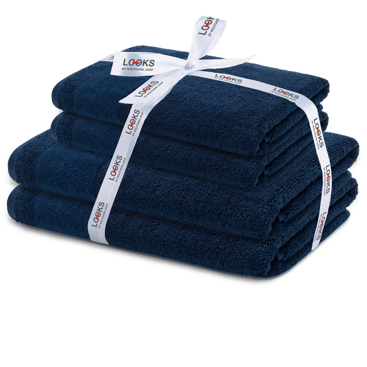 FROTTIERSET LOOKS by Wolfgang Joop Blau 4-teilig  - Blau, Design, Textil (50x100/70x140cm) - LOOKS by W.Joop