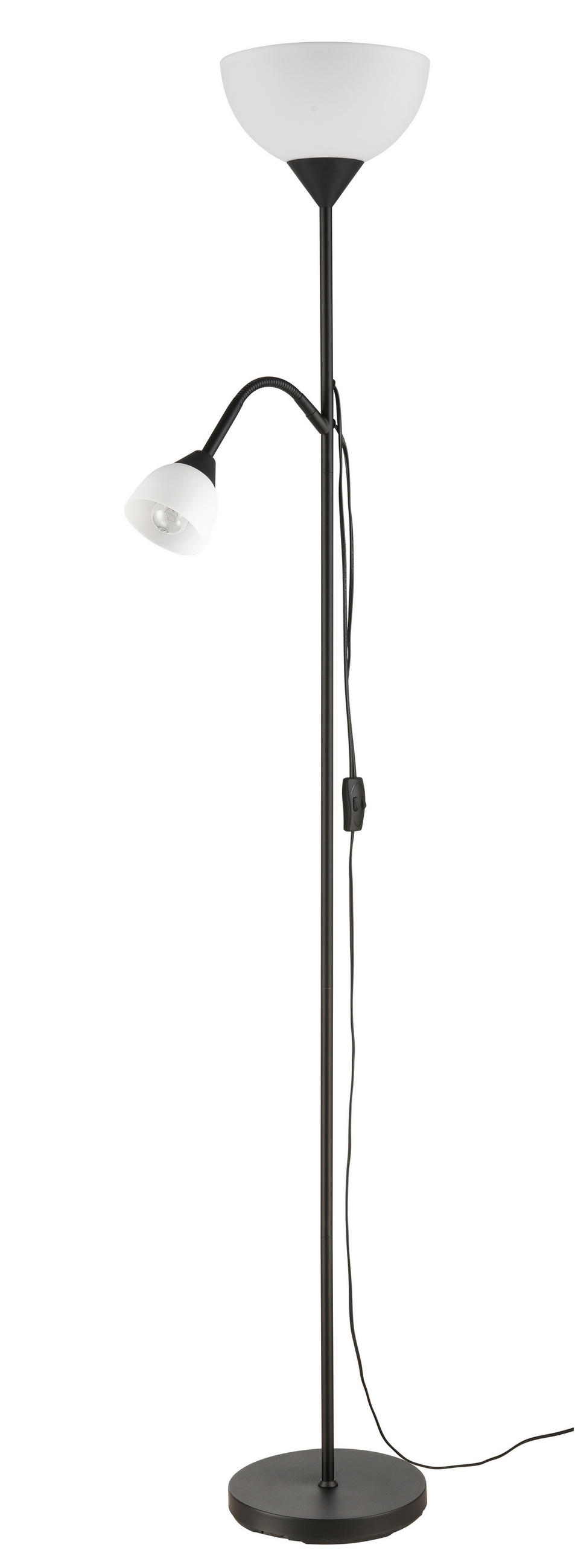 STOJACÍ LAMPA, 25/180 cm  - černá, Konvenční, kov/plast (25/180cm) - Boxxx