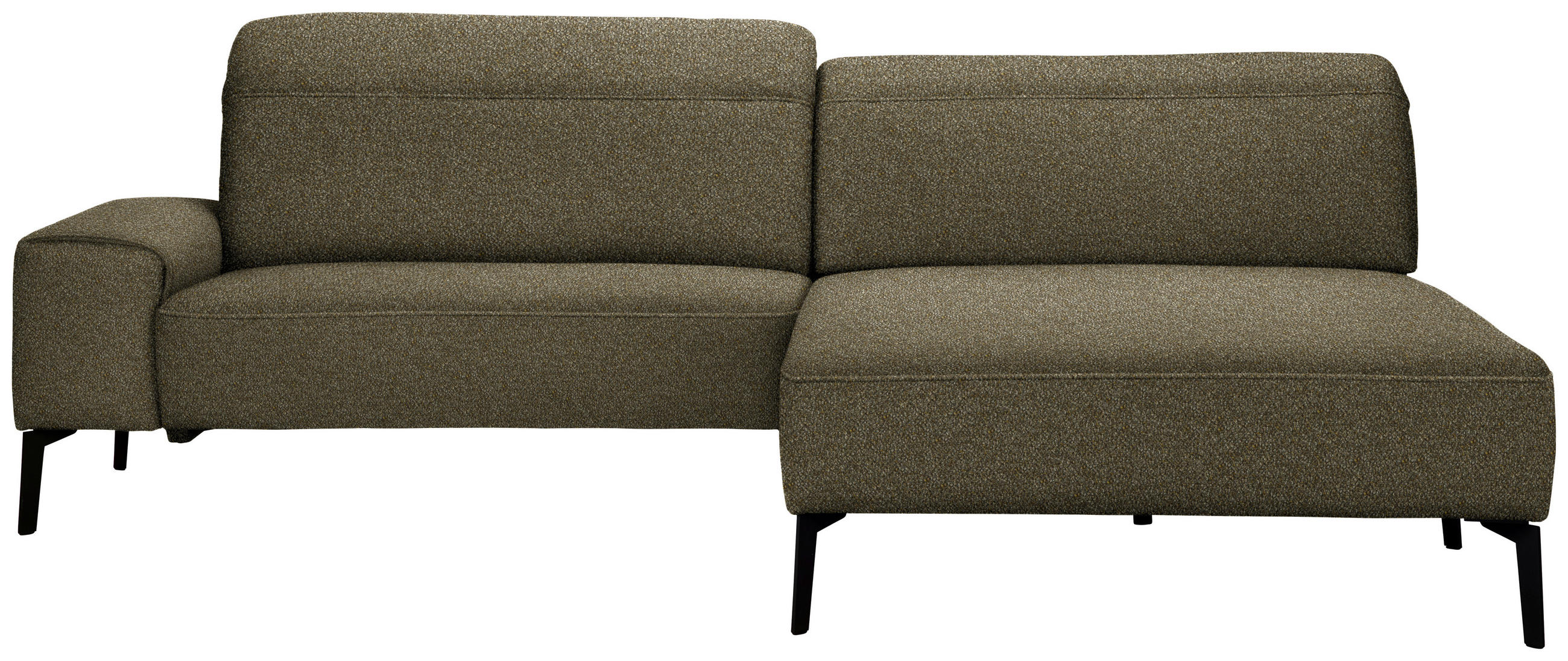 ECKSOFA in Mikrofaser Khaki  - Khaki/Schwarz, Design, Textil/Metall (273/203cm) - Johann Jakob
