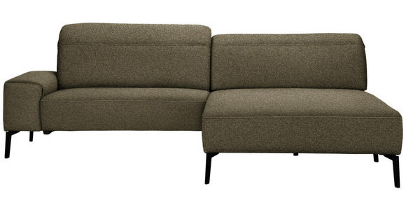 ECKSOFA  in Mikrofaser Khaki  273/203 cm  - Khaki/Schwarz, Design, Textil/Metall (273/203cm) - Johann Jakob