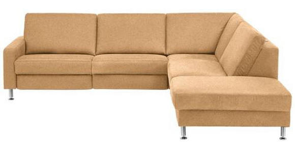 ECKSOFA in Mikrofaser Honig 275/242 cm - Alufarben/Honig, Design, Textil/Metall (275/242cm) - Dieter Knoll