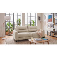 SCHLAFSOFA Webstoff Creme  - Creme/Schwarz, Modern, Holz/Textil (192/83/99cm) - MID.YOU