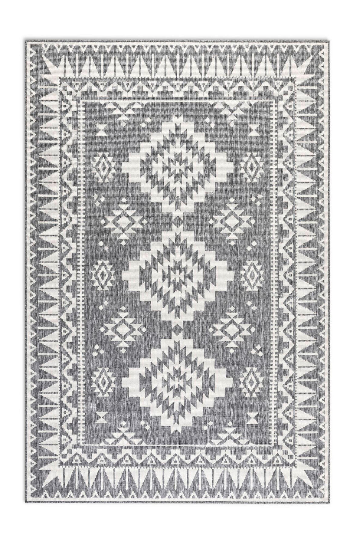 OUTDOORTEPPICH 200/290 cm Gemini Silberfarben, Weiß  - Silberfarben/Weiß, Design, Kunststoff/Textil (200/290cm) - Elle Decoration