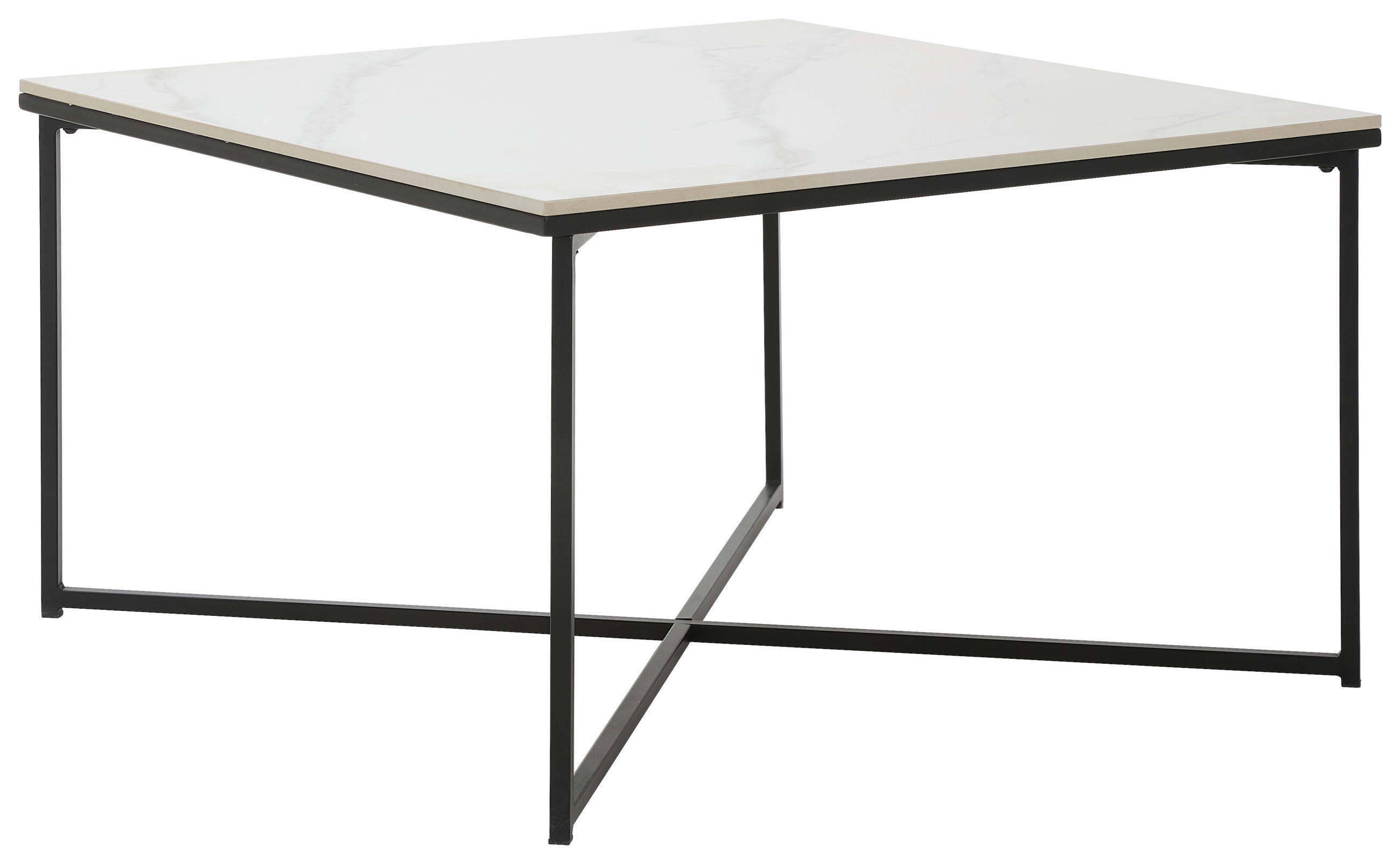 COUCHTISCH 80/45/80 cm quadratisch Schwarz, Weiß  - Schwarz/Weiß, Design, Keramik/Metall (80/45/80cm) - Livetastic
