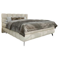 BOXBETT 160/200 cm,  in Weiß, Bettkasten, Topper, H3 + H3 = fest  - Schwarz/Weiß, Trend, Textil/Metall (160/200cm) - Esposa