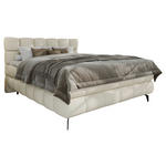 BOXBETT 180/200 cm,  in Weiß, Bettkasten, Topper, H3 + H3 = fest  - Schwarz/Weiß, Trend, Textil/Metall (180/200cm) - Esposa