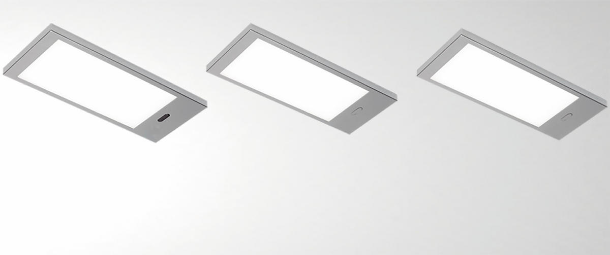 UNTERBAULEUCHTEN-SET - Edelstahlfarben, Kunststoff (18/7,6/0,8cm) - HKT