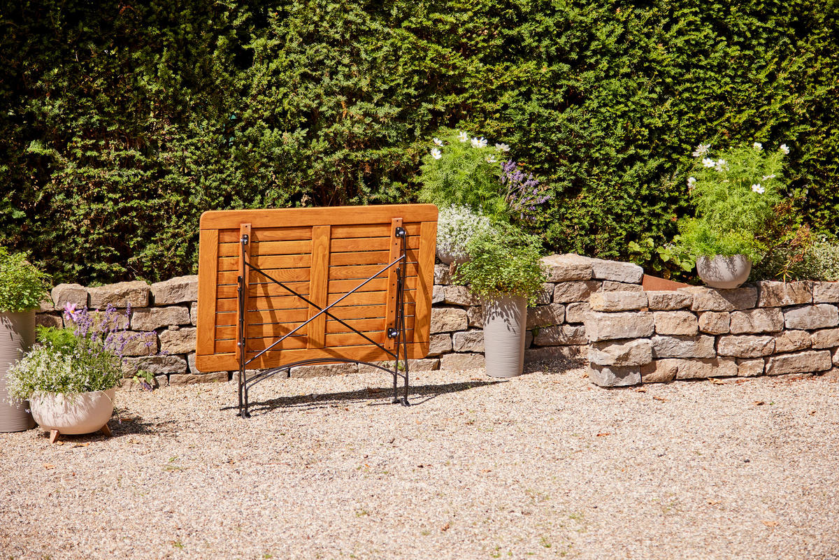 GARTENKLAPPTISCH 120/80/78 cm  - Robinienfarben/Schwarz, KONVENTIONELL, Holz/Metall (120/80/78cm) - Siena Garden