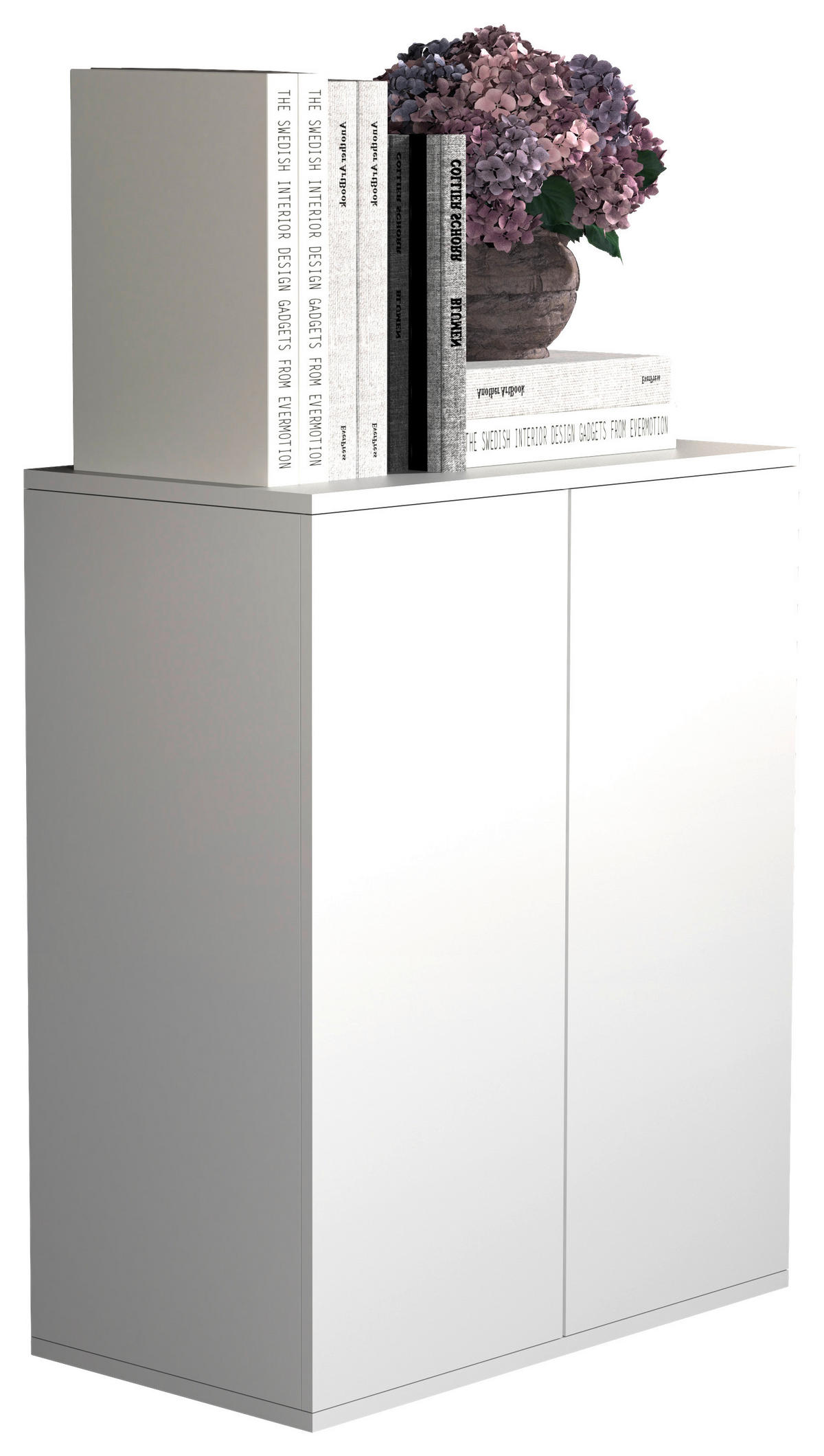 BYRÅ 60/73/32 cm  - vit/antracit, Modern, trämaterial/plast (60/73/32cm) - MID.YOU