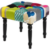 TABURE  višebojna  - tamnobraon/višebojna, Dizajnerski, tekstil/drvo (40/40/40cm) - Hom`in