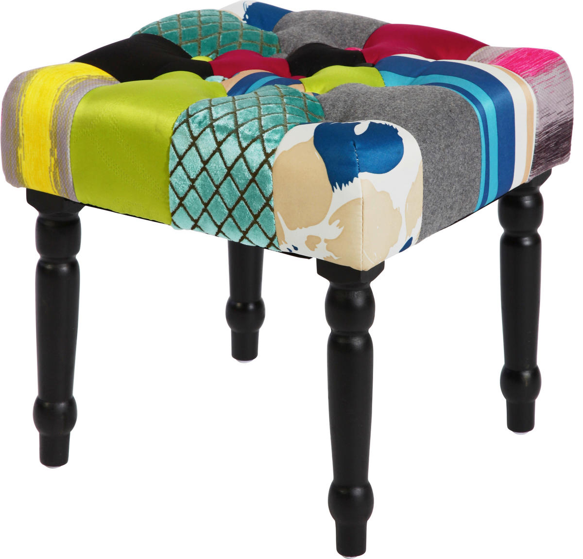 TABURE  višebojna  - tamnobraon/višebojna, Dizajnerski, tekstil/drvo (40/40/40cm) - Hom`in