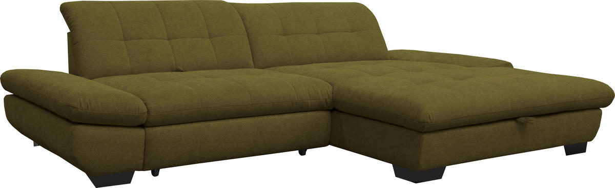 ECKSOFA in Mikrofaser Grün  - Schwarz/Grün, Design, Textil/Metall (290/198cm) - Xora