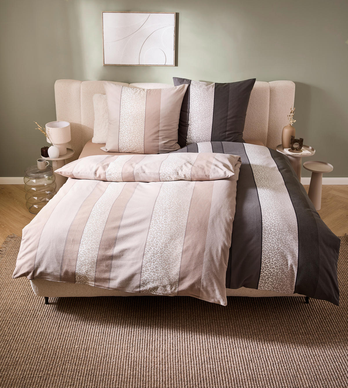 BETTWÄSCHE Flanell 135/200 cm  - Anthrazit, Textil (135/200cm) - Dieter Knoll