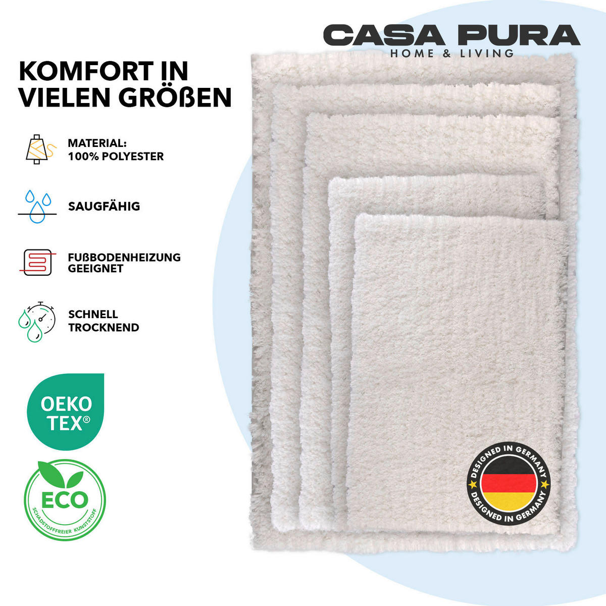 BADEMATTE SKY Weiß 80/150 cm  - Weiß, Basics, Kunststoff/Textil (80/150cm) - Floordirekt