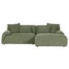 ECKSOFA in Flachgewebe Olivgrün  - Schwarz/Olivgrün, Konventionell, Kunststoff/Textil (274/174cm) - Carryhome