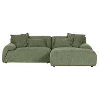 ECKSOFA in Flachgewebe Olivgrün  - Schwarz/Olivgrün, Konventionell, Kunststoff/Textil (274/174cm) - Carryhome