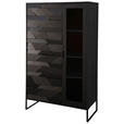 HIGHBOARD Schwarz  95/148/40 cm  - Schwarz, Trend, Glas/Holz (95/148/40cm) - Ambia Home