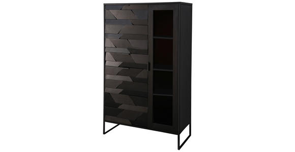 HIGHBOARD Schwarz  95/148/40 cm  - Schwarz, Trend, Glas/Holz (95/148/40cm) - Ambia Home