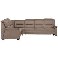 ECKSOFA in Mikrofaser Sandfarben  - Sandfarben/Schwarz, Konventionell, Holz/Textil (245/303cm) - Beldomo Comfort