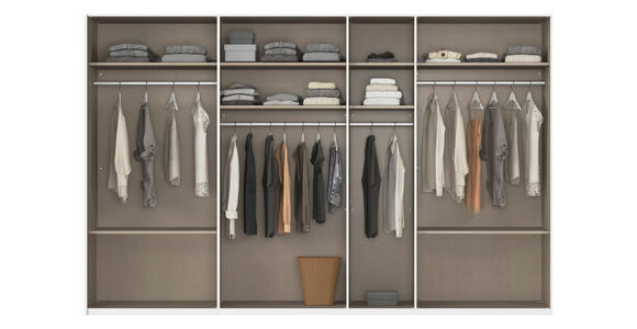 DREHTÜRENSCHRANK 350/223/61 cm,  in Graphitfarben, 7-türig  - Chromfarben/Edelstahlfarben, Basics, Glas/Holzwerkstoff (350/223/61cm) - Novel