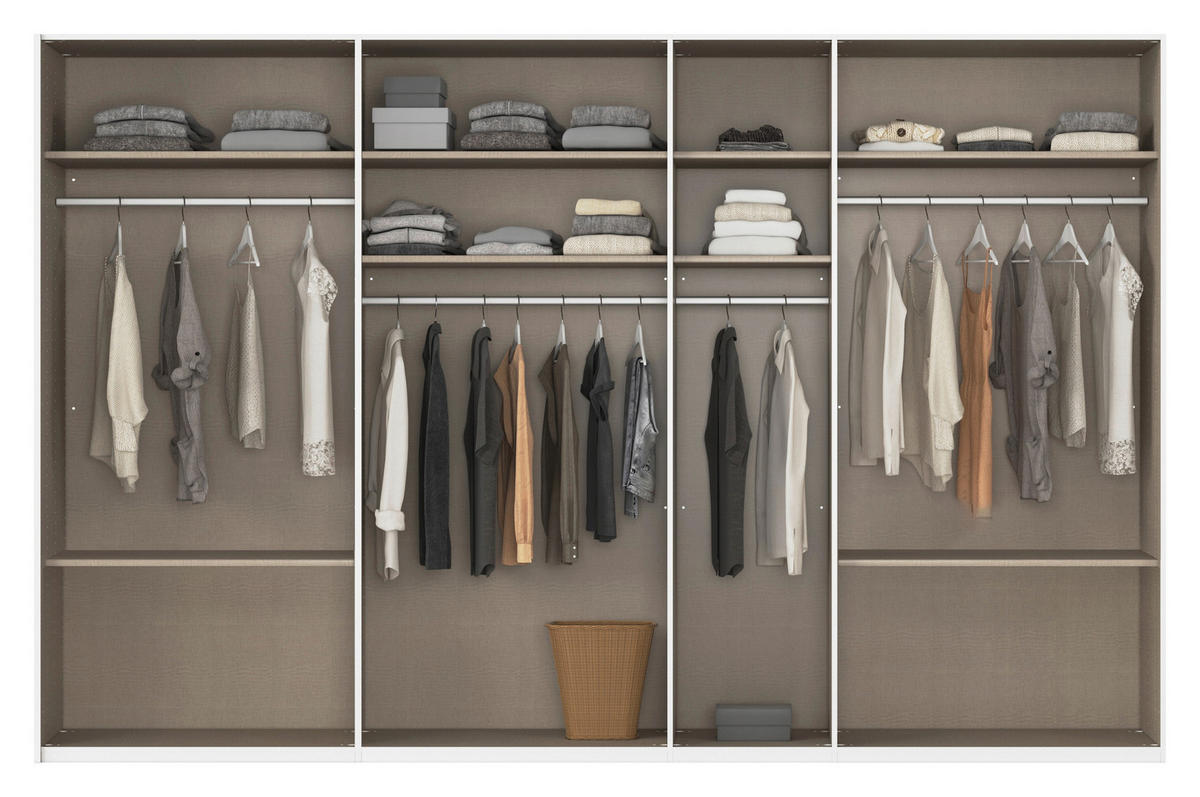 DREHTÜRENSCHRANK 350/235/61 cm,  in Graphitfarben, 7-türig  - Graphitfarben, Basics, Glas/Holzwerkstoff (350/235/61cm) - Novel