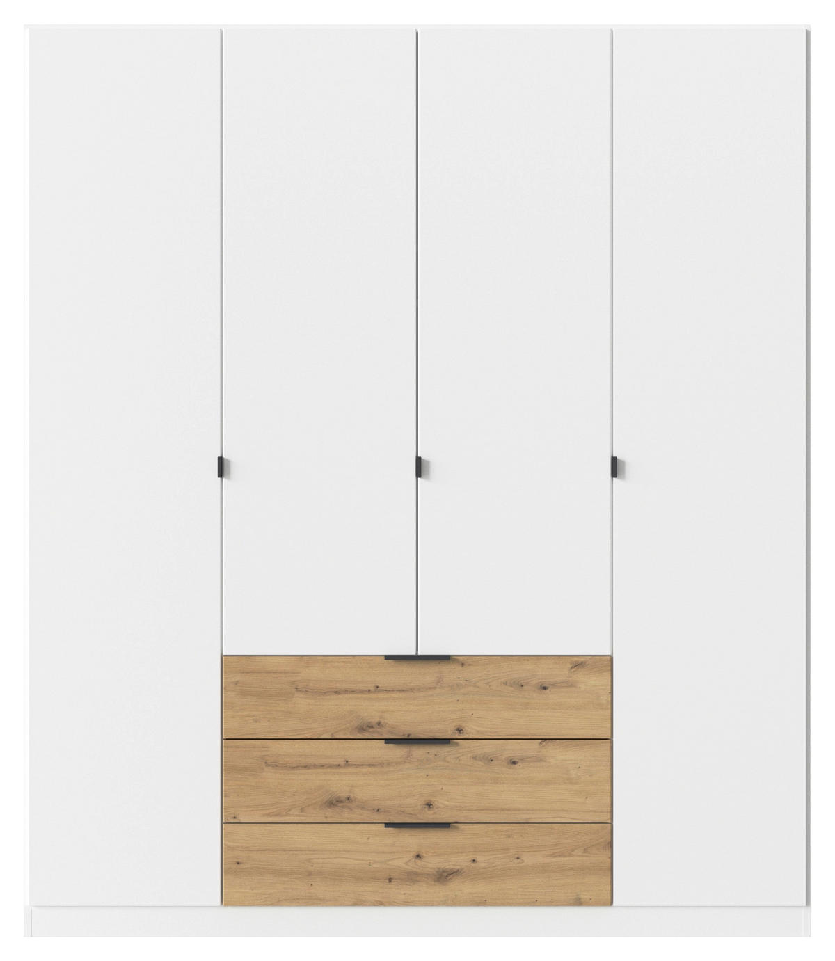KLEIDERSCHRANK in Weiss, Eiche Artisan  - Weiss/Eiche Artisan, Basics, Holzwerkstoff/Metall (181/210/54cm) - Boxxx
