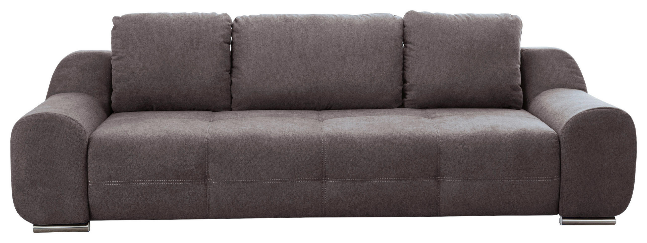 BIGSOFA in Flachgewebe Dunkelbraun  - Dunkelbraun, Basics, Textil/Metall (266/70/102cm) - Sit & More