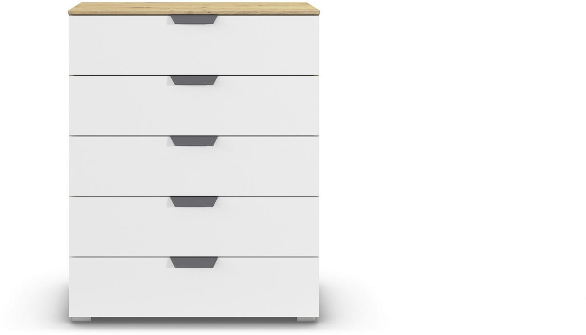 KOMMODE  in 80/100/43 cm  - Dunkelgrau/Weiß, Design, Holzwerkstoff/Metall (80/100/43cm) - Carryhome