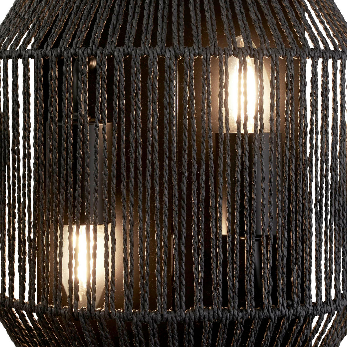 WANDLEUCHTE Wicker 24,5/30,5 cm   - Schwarz, Design, Kunststoff/Metall (24,5/30,5cm) - Searchlight
