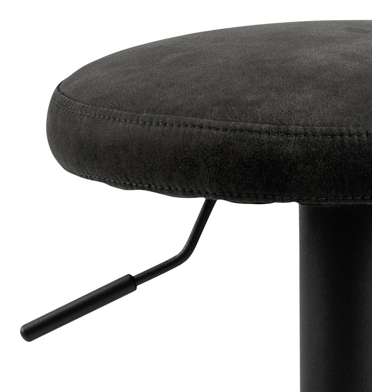 BARHOCKER Mikrofaser Anthrazit Stoffauswahl  - Anthrazit/Schwarz, Design, Textil/Metall (40/62-82/40cm) - Carryhome