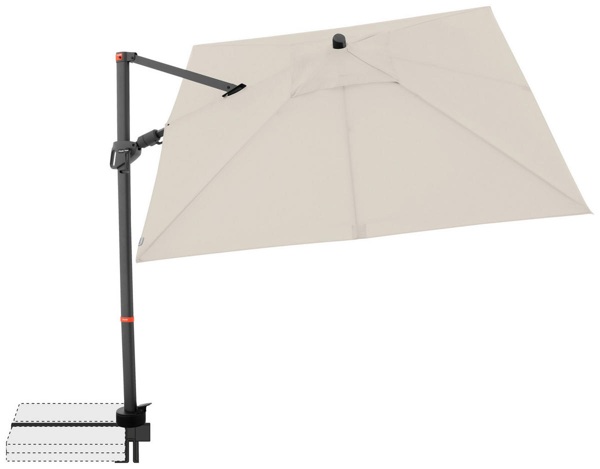 AMPELSCHIRM 210x210 cm  - Anthrazit/Naturfarben, Basics, Textil/Metall (210/210cm) - Doppler