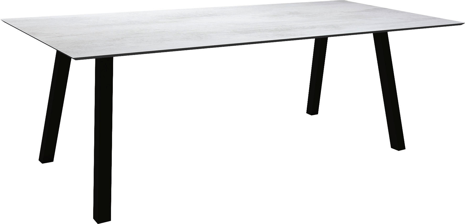 GARTENTISCH Kunststoff Hellgrau rechteckig  - Hellgrau/Schwarz, MODERN, Kunststoff/Metall (220/100/75cm) - Stern