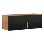 AUFSATZSCHRANK 91/39/54 cm   - Dunkelgrau/Silberfarben, Design, Holzwerkstoff/Kunststoff (91/39/54cm) - Carryhome