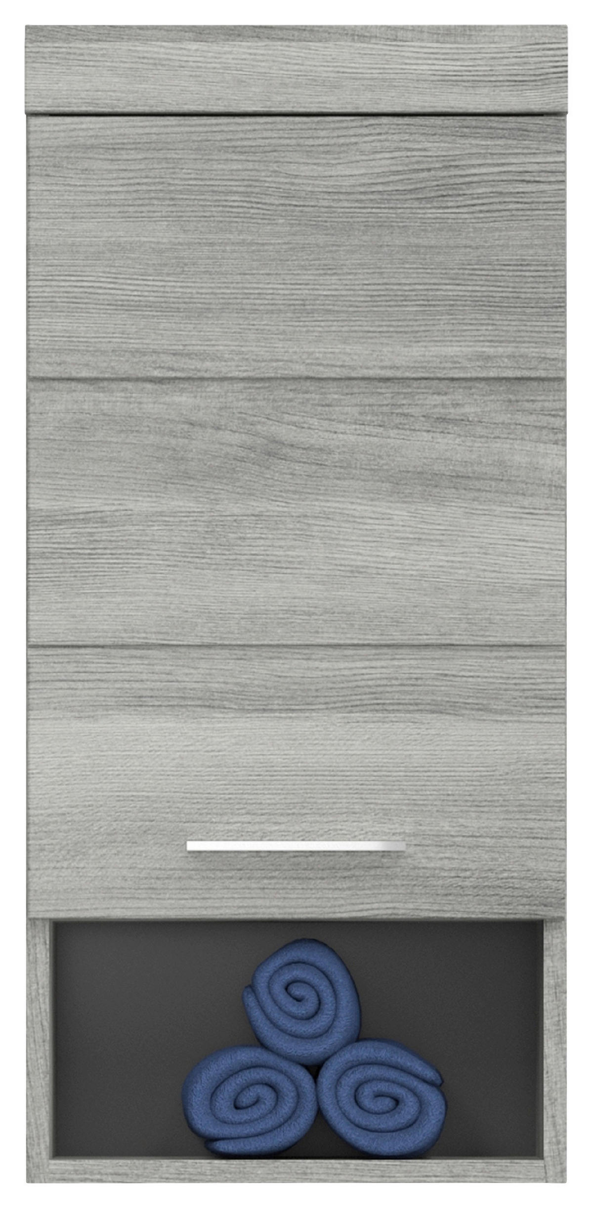 HÄNGESCHRANK 37/79/24 cm  - Silberfarben/Silbereichenfarben, MODERN, Holzwerkstoff (37/79/24cm) - MID.YOU