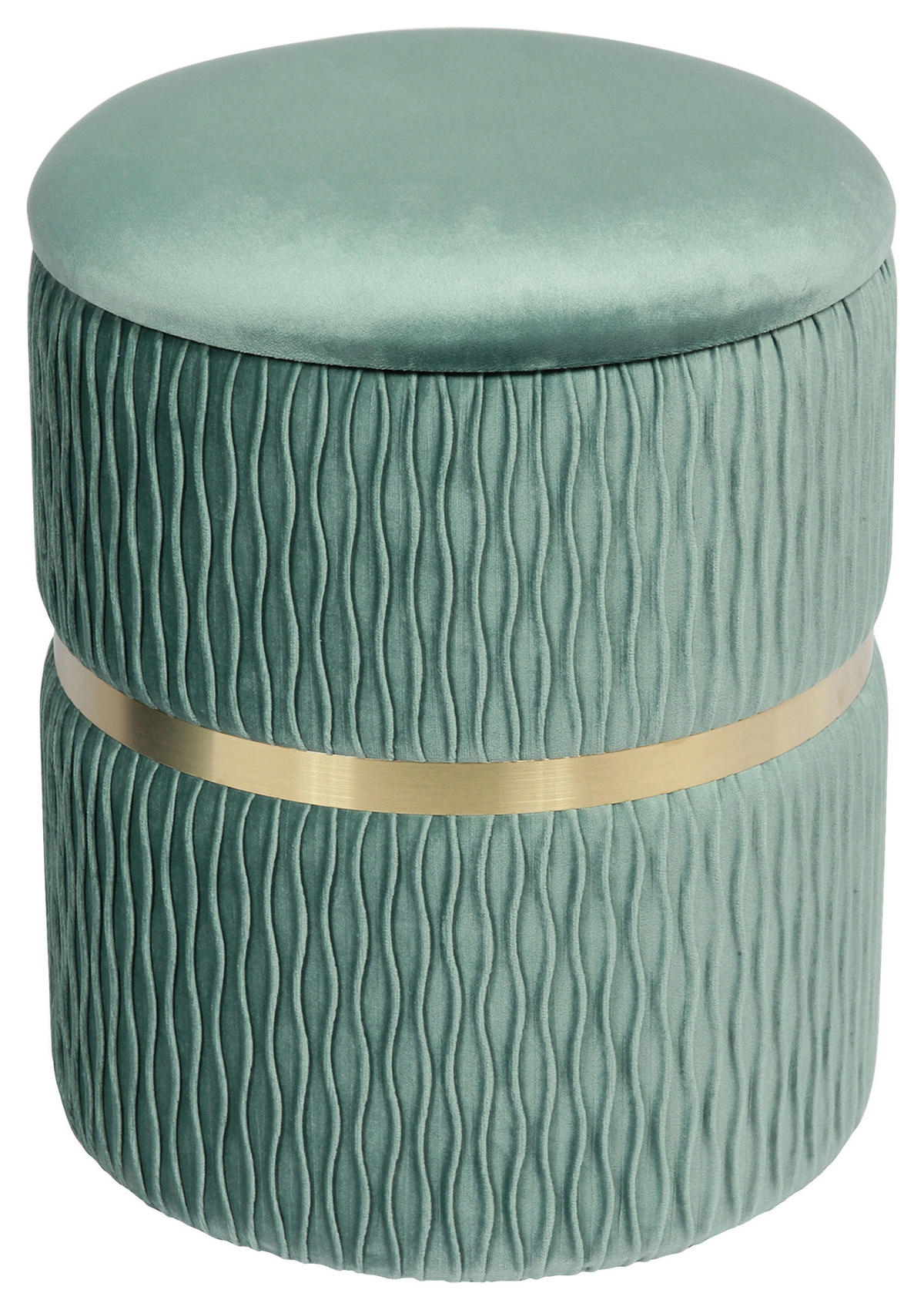 SADA TABURETŮ, 31,5x38/36x44 cm - mátově zelená/barvy zlata, Konvenční, kov/textil (31,5x38/36x44cm) - MID.YOU